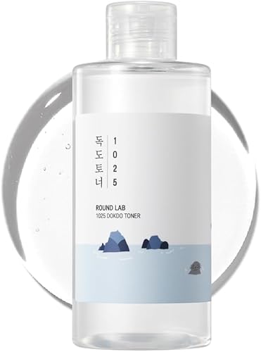 ROUND LAB 1025 Dokdo Toner de 6.76 onzas líquidas, control de aceite y reduce el exceso de sebo, tónico facial exfoliante suave, agua de mar