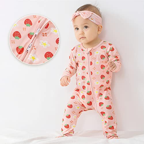 Zippered Viscose from Bamboo One-Piece Baby Clothes Footie Sleepers Rompers 0-36 Months2