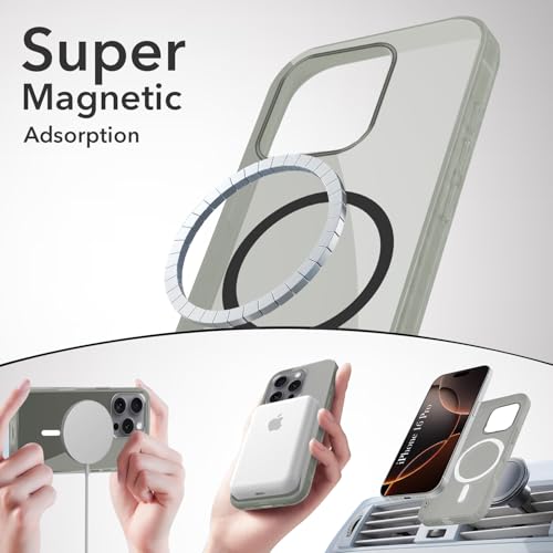 Image of Jkobi Lifetime Anti-Yellow MagSafe Compatible Clear Back Cover Case for Apple iPhone 16 Pro (Sleek Hard Crystal | Shockproof and Camera Protection)