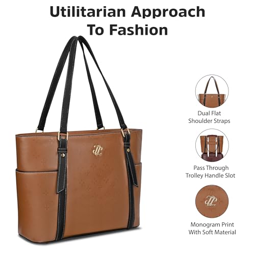 Image of Lavie Signature Women's Harisburg Monogram Tote Laptop Bag | Tote Laptop Bag for Work | Ladies Purse | Stylish Shoulder Bag | Gift for Women