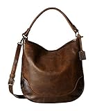 New FRYE Women's Melissa Hobo Bag Dk Brown Pull up Leather One Size