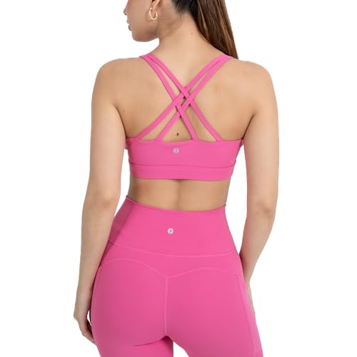YITTY Active Women's Ultraluxe Strappy Medium Impact Bra, Athleisure, 4-Way-Stretch
