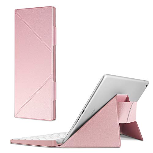 Fintie Carry Case Compatible with Apple Magic Keyboard with Touch ID (MK293LL/A) & Magic Keyboard (MLA22LL/A, MK2A3LL/A), Slim Stand Cover Working w/iPhone, iPad, iPad Pro/Air/Mini & iMac, Rose Gold
