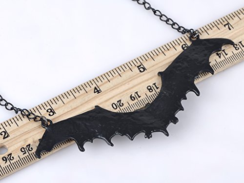 Alilang Frightening Halloween Enamel Paint Flying Bat Metal Chain Pendant Necklace3