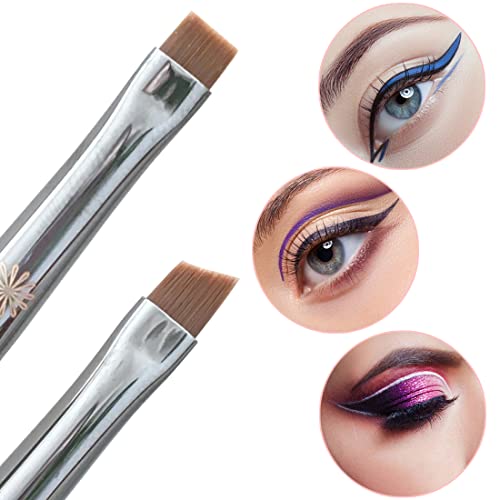4 Pieces Fine Eyeliner Brush，Ultra Thin Liner Brush, Angled Eyeliner Brush, Slanted Gel Eyeliner Brush For Precision Eye Liner Brows Makeup Brushes #TOP1