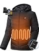 Vestego Heated Jackets for Women, Heated Jacket with 12V 20000mAh Battery Pack, 6 Heating Zones, Black #1