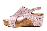 Corkys Footwear Carley Womens Glitter Wedge 2.5'
