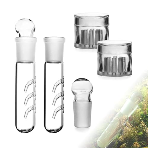 HPiano 4 Stück Planarienfalle Aquarium,Klarglas Planaria Falle und Schnecken,Planarienfalle Köder,Garnelen Aquarium Falle und Schnecken Falle für Fisch Tank Aquarium（2 Löcher und 8 Löcher）