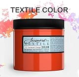 Jacquard Fabric Paint for Clothes - 8 Oz Textile Color - Orange - Leaves Fabric Soft -Permanent and Colorfast- Professional Quality Paints Made in USA