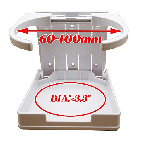 Tihood 2Pcs Adjustable Folding Drink Holder/Adjustable Cup Holder For Marine/Boat/Caravan/Car/Trucks/Rvs/Vans (White) #TOP2