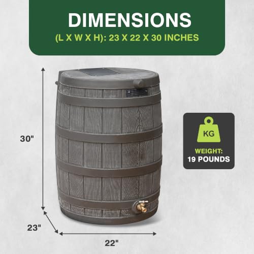 Image of Good Ideas Rain Wizard Water Collection Barrel, 50 Gallon, Oak