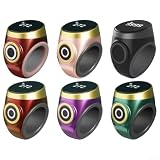 Contador de anillos inteligente, pantalla luminosa recargable, cuenta para tejer oración (contador de oro rosa)