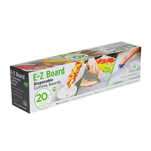 Mind Reader E-Z Board Disposable Plastic Cutting Board, 20 Square Feet, Easy Clean-Up and Convenient Use, Ideal for Camping, Hunting, Boating, and For People With Food Allergies, Clear