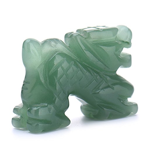 Aitelei 2-Inch Handmade Carved Aventurine Dragon Ornaments Gemstone Statue Figurine Collectible Home Office Decor #TOP3