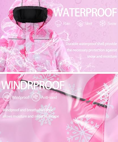 Image of M2C Boys Girls 2-Piece Snowsuit Thicken Patterned Ski Jackets and Pants