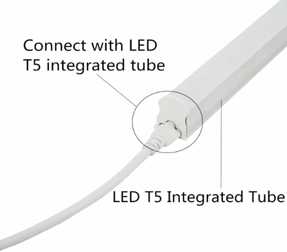 T5 T8 Power Extension Cord 5FT for LED Tube Light Fixture,Double Female End Linkable Cable,3 Prong Lamp Connecting Wire (3 Pack)