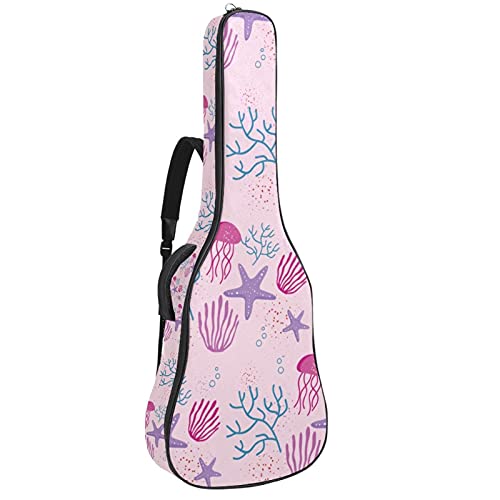 Housse guitare basse imperméable à fermeture éclair et motif mer