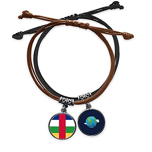 Pulsera de la República Centroafricana en cuero trenzado a mano