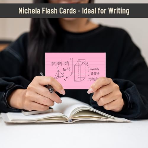 image for Nichela 300 Count Colored Index Cards 3 x 5 Inch Ruled Index Cards, Fl