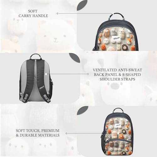Image of F Gear Brio Kids Backpack|Water-Resistant Polyester|2 Spacious Compartments with Front Pocket & Bottle Holder Adjustable Shoulder Straps|Durable YKK Zippers