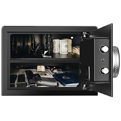 Biometric Home Safe, Fingerprint Gun Safe Lock Box,Money Box for Jewelry Handgun Cash Valuables,Perfect for Home/Office/Hotel, Black, 0.9 Cubic Feet (Metal Black, 13.75" x 13" x 9.85") by VoleStay - Image 5