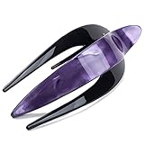 Prettyou Handmade Celluloid French Design Tortoise Shell Barrettes Side-slide Opening Duck Luxury Fashion Accessories Hair Clip Claw for Women (B)