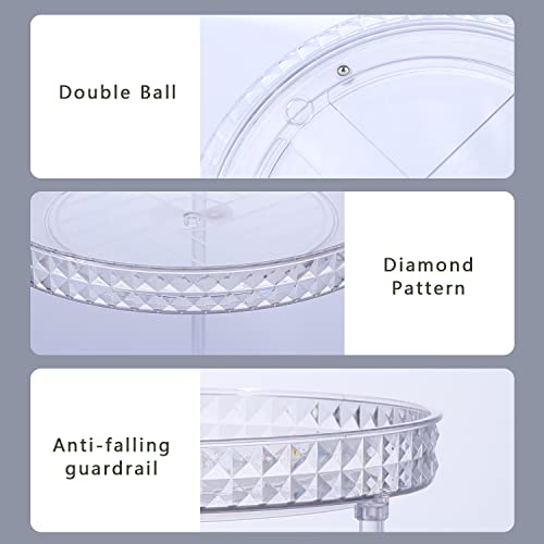 ROWNYEON Rotating Makeup Organiser, 360° Spinning Skincare & Perfume Stand, Beauty Storage Box for Vanity & Bathroom, Clear - Image 4