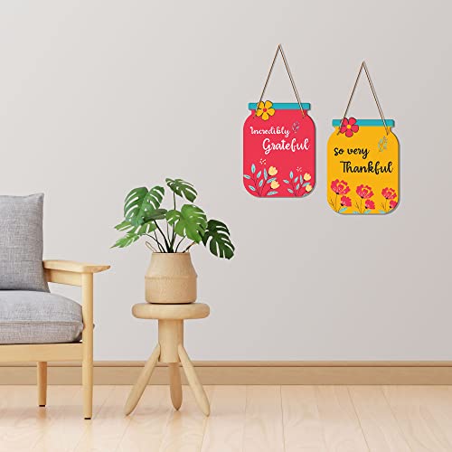 Image of Artvibes Motivational Quotes MDF Wood Wall Hanger Ornaments | Quotes Decor Item | Motivational Wall Decor | Wall Poster | Graphic Art | Gift Items | Office Wall Decoration Items (WH 6807N), Set of 2