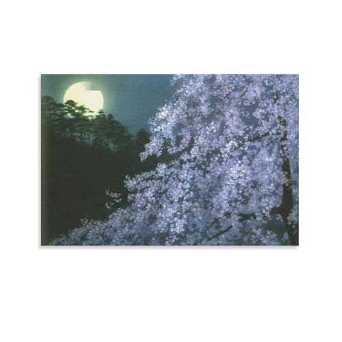 東山魁夷 宵桜 風景画 浮世絵 偉大な画家名作の印刷 複製画 絵画 アートポスター キャンバス プリント 部屋飾り ウォールアート ベッドルーム ポスター 壁の絵 版画 インテリア16x24inch(40x60cm)