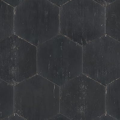 SomerTile Retro Hex Nero 14-1/8" x 16-1/4" Porcelain Floor and Wall Tile