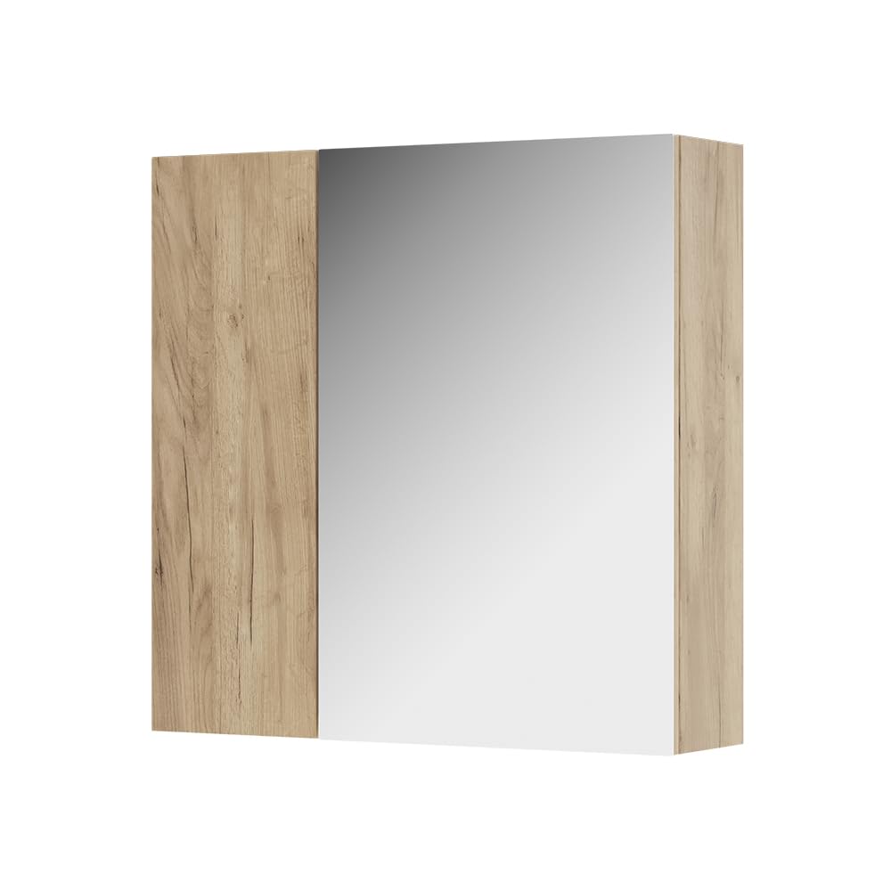 Vicco Szafka z lustrem w łazience "Leopold", Złoty dąby, 60 x 59.2 cm