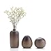 ComSaf Argilla Antica Vasi Marrone Ceramica Set di 3, Vaso di Fiori Vasi Decorativi Moderni Collection per Ricorrenze Decorazioni per Interni Ristorante Bar Cafe Porcellana