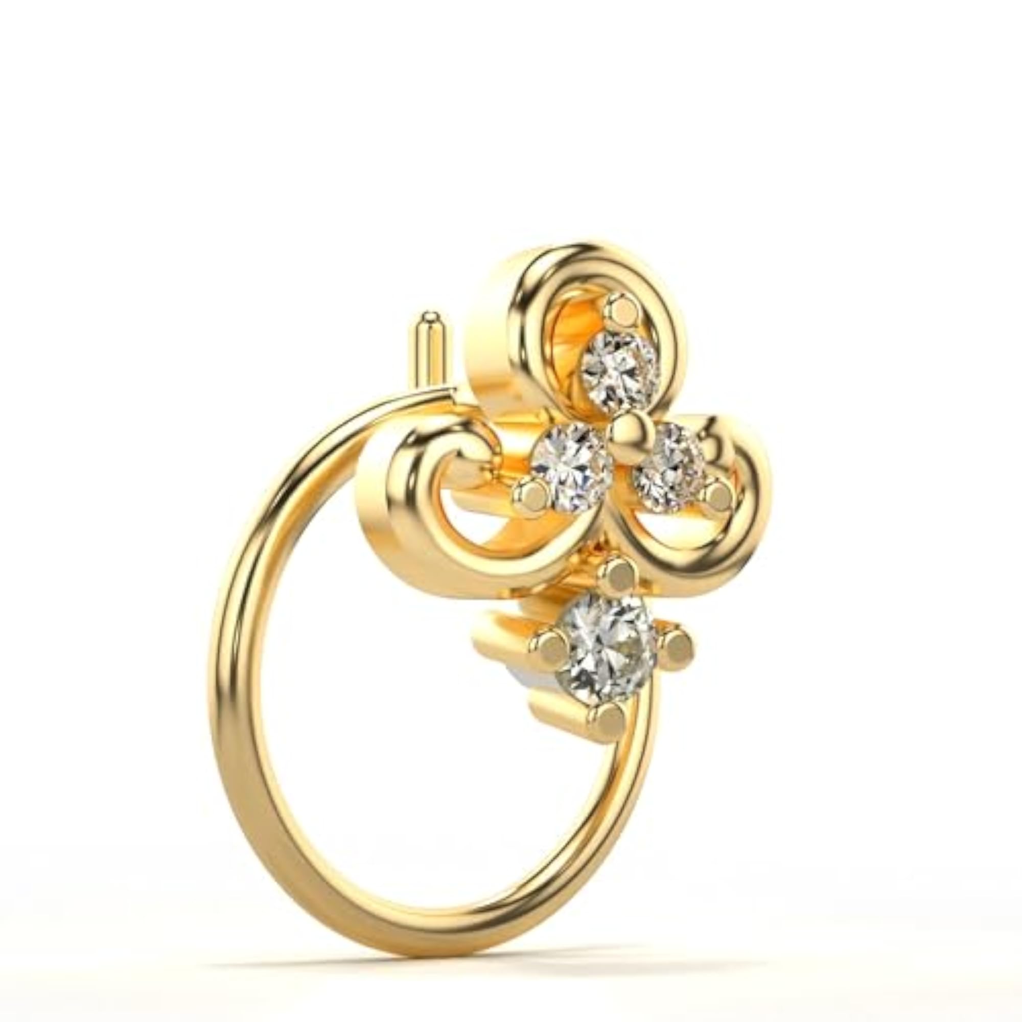 Women's Hallmarked Gold & Lab Grown Diamond Nosepin