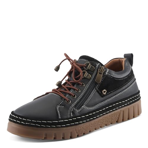 Spring Step Women's LAURIA Leather & Suede Casual Shoes–Lace-Up Zip