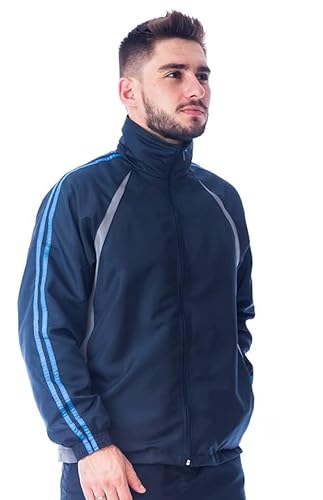 Agasalho Masculino Tactel Calça E Jaqueta Forrado Esportivo Tamanho:G;Cor:Azul