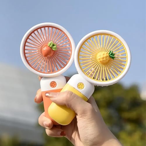 Image of MIRADH Mini Handheld Fan (Upto 6 Hours Running) Rechargeable 2000 Mah Battery Operated Portable Fan, Desk Fan, Carry It Anywhere (Yellow)