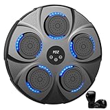 Infaebo Macchina da Boxe Musicale, Macchina da Pugilato Elettronica Professionale con Guantoni, Bluetooth, 9 velocità/modalità per Bambini e Adulti, Casa, L'Ufficio, Palestra, NeroBlu