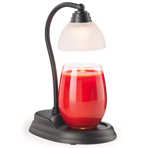 Candle Warmers Etc. Black Signature Aurora Candle Warmer Lamp – For Top-Down Warming & Flame-Free Fragrance