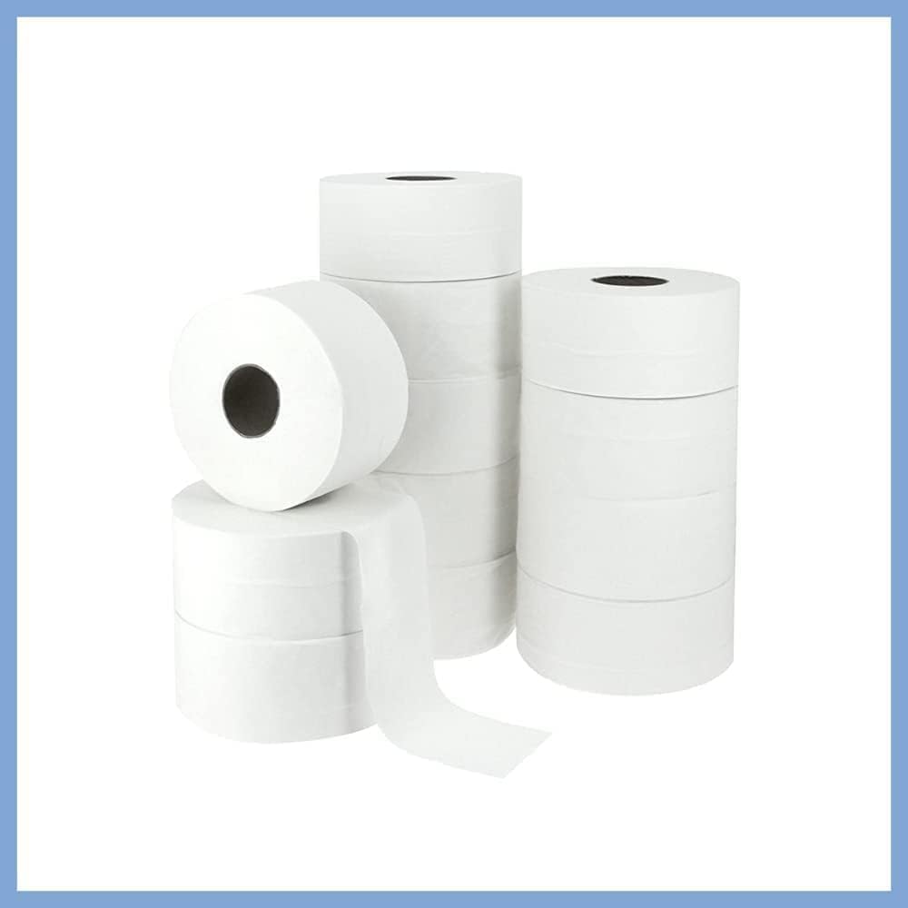 Papel higiénico Mini Jumbo 2 pliegues, 200 m, puro guata blanca, 12