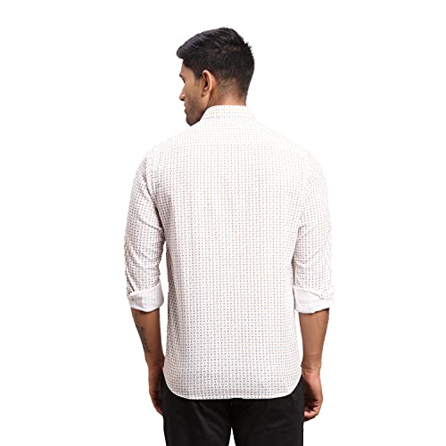 Image of Colorplus Men's Pure Cotton Print Pattern Contemporary Fit Spread Collar Full Sleeve Casual Shirt