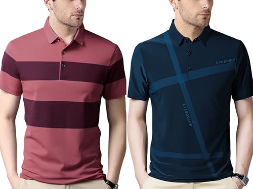 Image of Noble Monk Men's Polycotton Regular Fit Polo T-Shirt Half Sleeves |Polo Collar | Casual T-Shirt