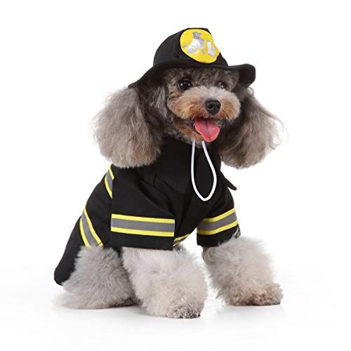 balacoo 1 Set Dog Firefighter Costume Dog Cat Cosplay Fireman Apparel Puppy Jacket Coat with Firefighting Hat Size S… - Image 6