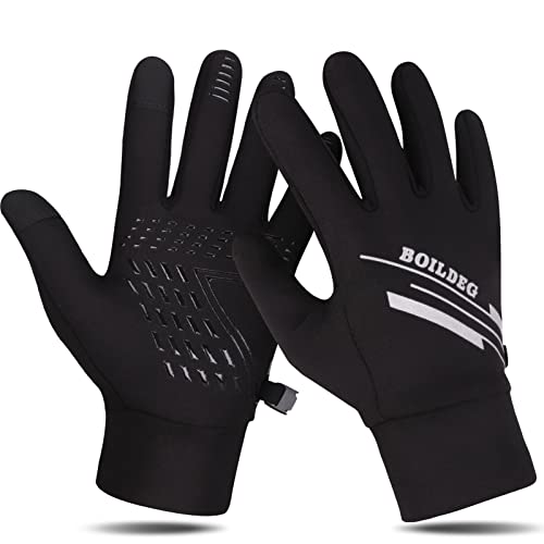 boildeg Gants Hiver Gants de Cyclisme à écran Tactile Gants de VTT légers Antidérapant Coupe-Vent Noir Gants de Sport Thermiques pour Cyclisme Conduite Course à Pied Hommes Femmes Cover