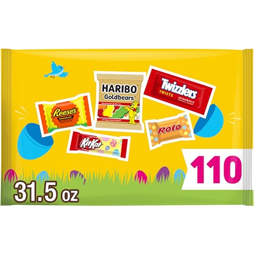 REESE’S, TWIZZLERS, ROLO, HARIBO, and KIT KAT Assorted Flavored Candy Bulk Bag, 31.5 oz (110 Pieces)