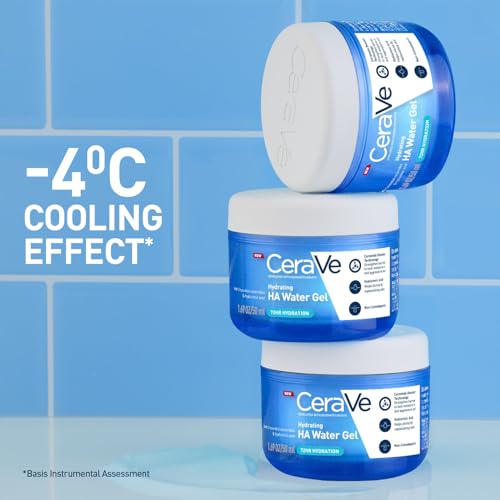Image of CeraVe HA Water Gel with Hyaluronic Acid, Ceramides & Niacinamide for Plumpy hydration|Oil-free gel moisturizer| 3 sec fast absorption| Dermat recommended for Women & Men| 50 ml