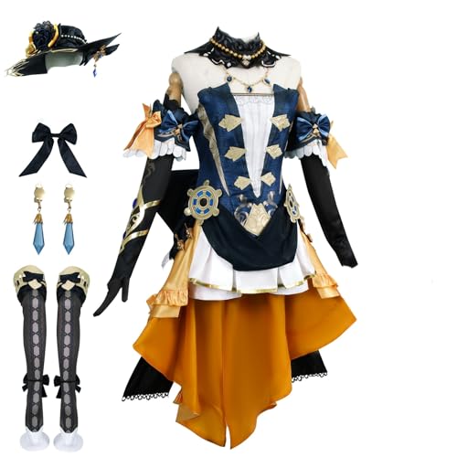 AwwwCos Cosplay Costume Dress Full Set with Hat for Women Suit Halloween Carnival Outfit