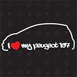 Dimensions?: 15 cm x 5 cm I Love My Peugeot 107 ? Stickers Bj 05?14