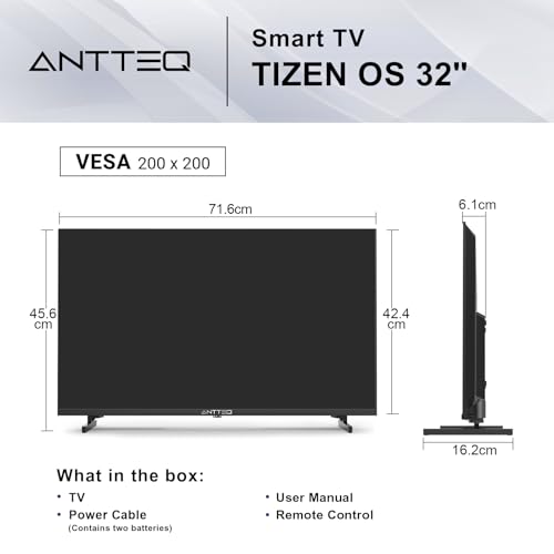 Antteq 32 Inch Smart TV, 32" Tizen OS HD Television with Netflix Disney+ Gaming Hub Samsung TV Plus Dolby Audio, Small TV for Bedroom or Kitchen - Image 5