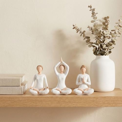 Juego de 3 Figuras de Yoga en Resina Pintadas a Mano miniatura 7
