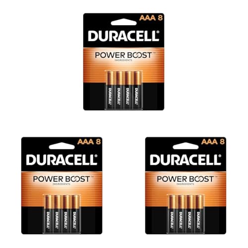 Image of Duracell Coppertop AAA Batteries with Power Boost Ingredients, Triple A Batteries, for Household and Office Devices, Alkaline AAA Battery 8 Count (Pack of 3)